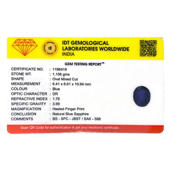 Blue Sapphire - 5.78 Carat