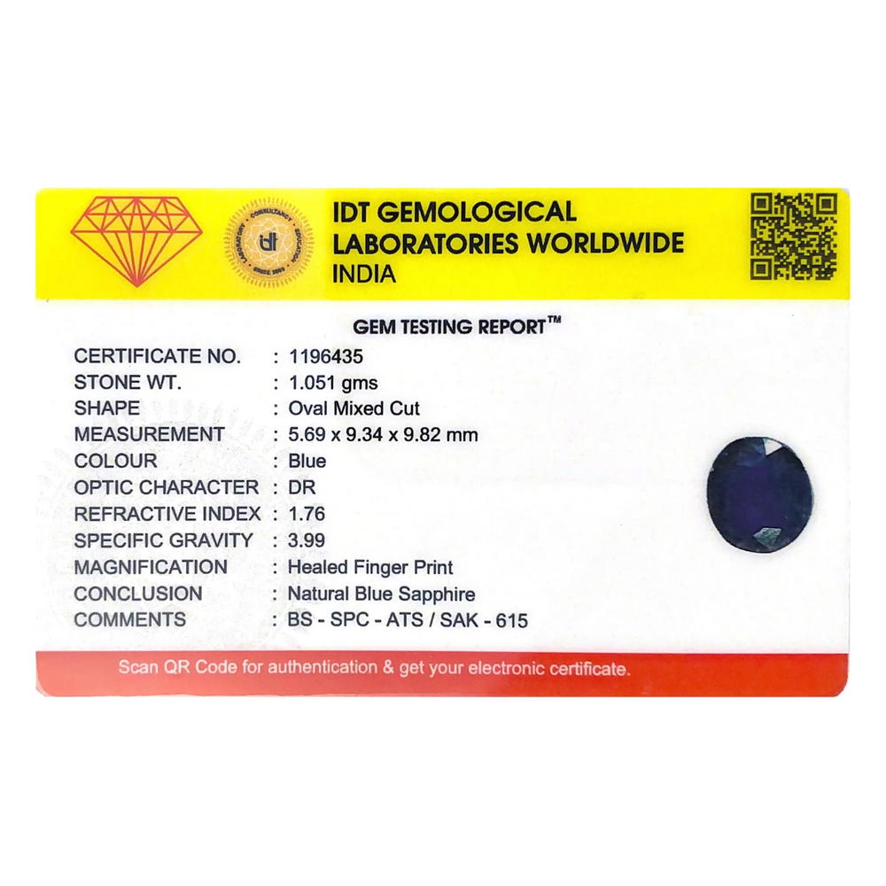 Blue Sapphire - 5.26 Carat