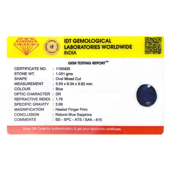 Blue Sapphire - 5.26 Carat