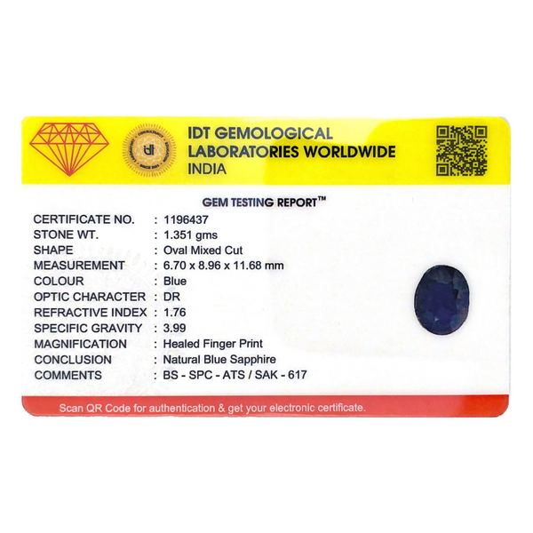 Blue Sapphire - 6.76 Carat