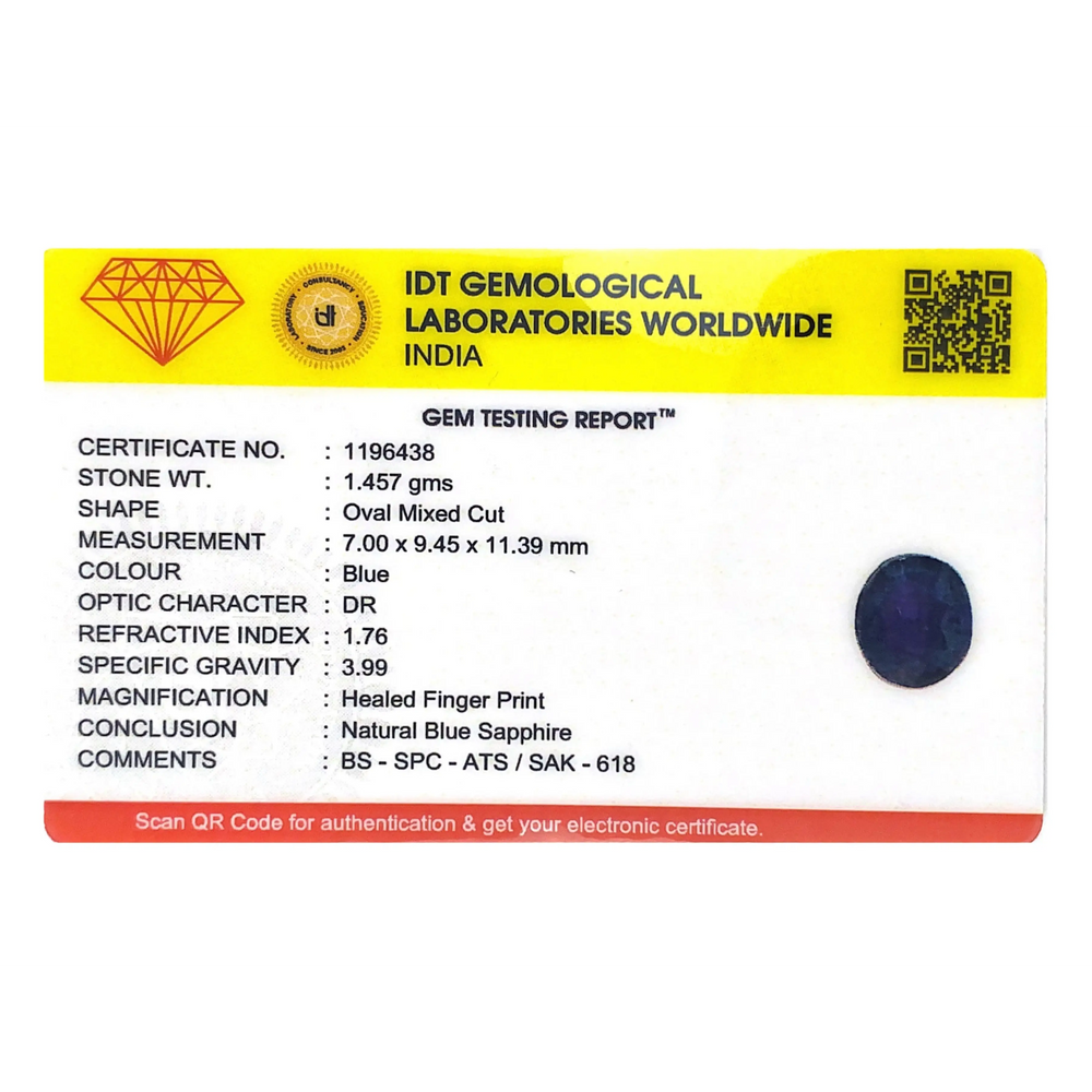 Blue Sapphire - 7.29 Carat