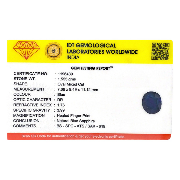 Blue Sapphire - 7.78 Carat