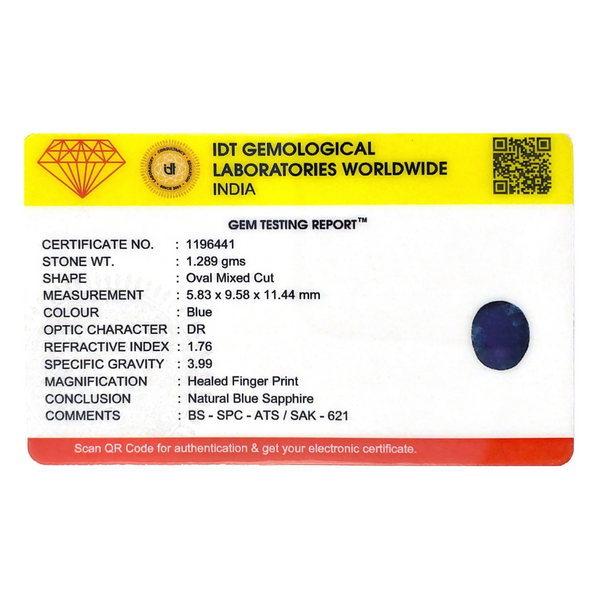 Blue Sapphire - 6.45 Carat