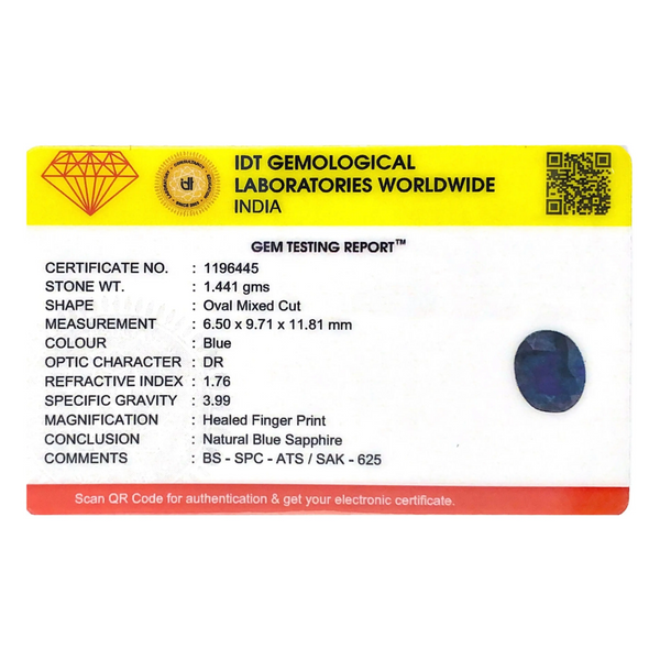 Blue Sapphire - 7.21 Carat