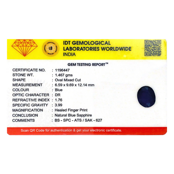 Blue Sapphire - 7.34 Carat