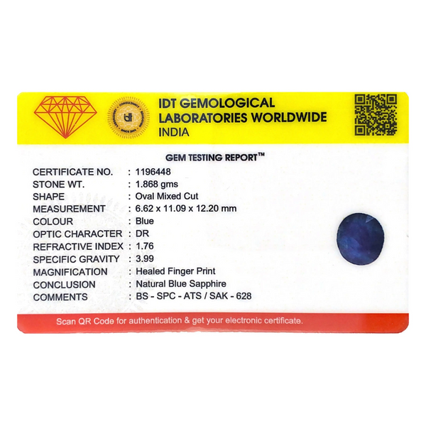 Blue Sapphire - 9.34 Carat