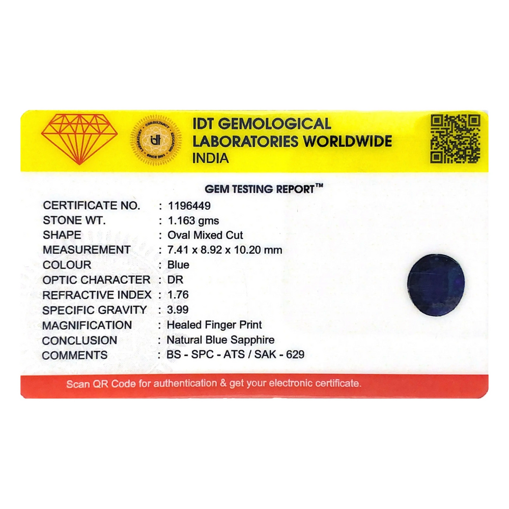 Blue Sapphire - 5.82 Carat