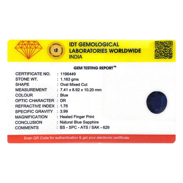 Blue Sapphire - 5.82 Carat