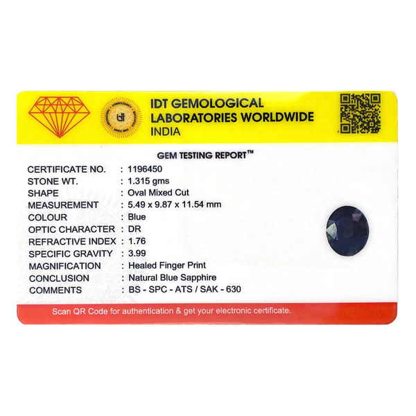 Blue Sapphire - 6.58 Carat