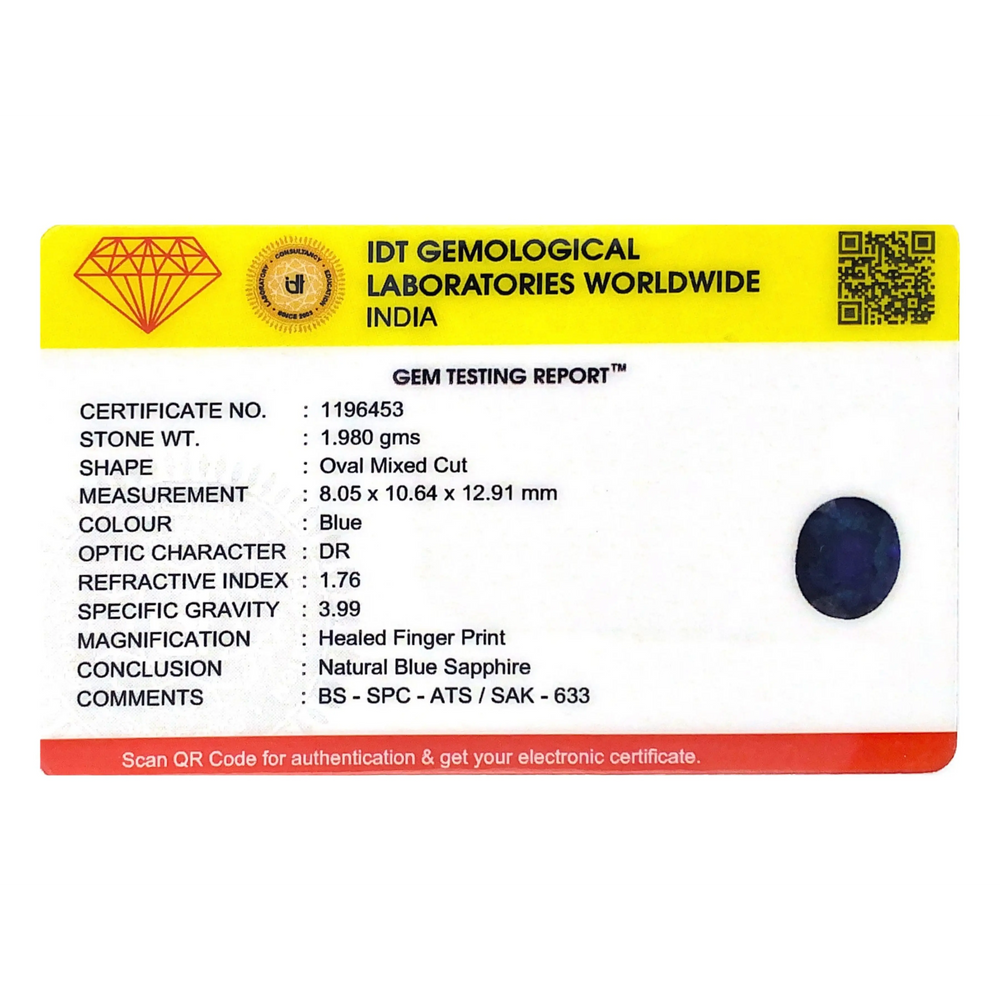 Blue Sapphire - 9.9 Carat