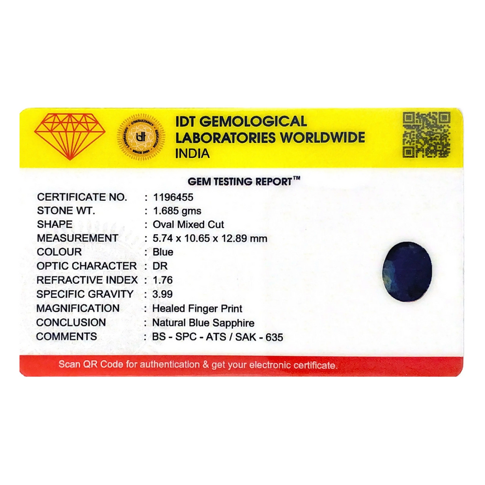 Blue Sapphire - 8.43 Carat