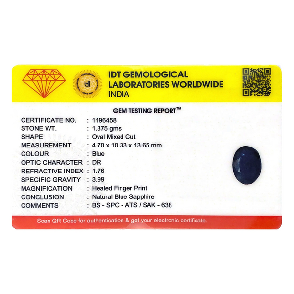Blue Sapphire - 6.88 Carat