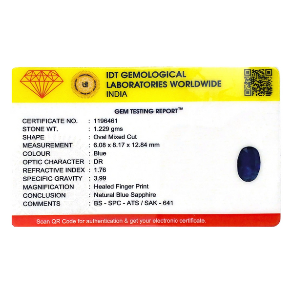 Blue Sapphire - 6.15 Carat