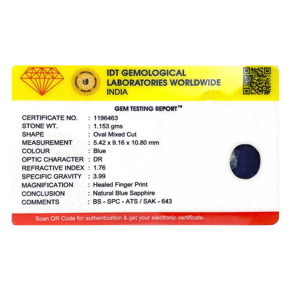 Blue Sapphire - 5.77 Carat