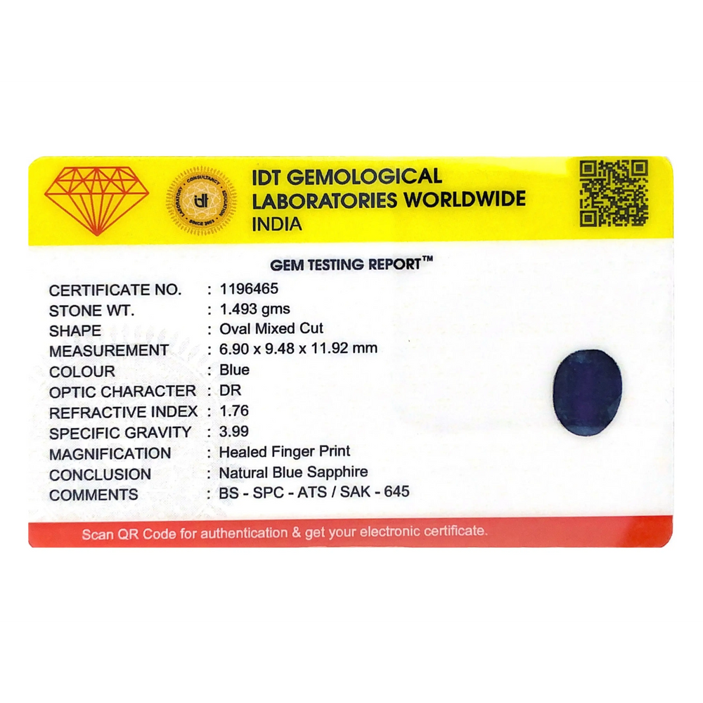 Blue Sapphire - 7.47 Carat