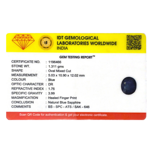 Blue Sapphire - 6.56 Carat