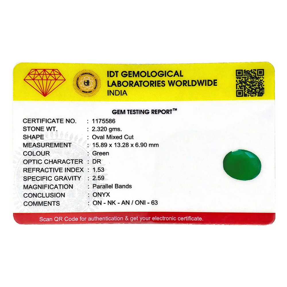 Onyx (Sabza) - 11.6 Carat - Pramogh