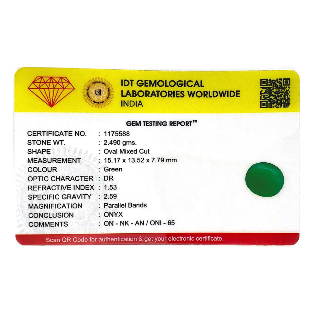 Onyx (Sabza) - 12.45 Carat - Pramogh