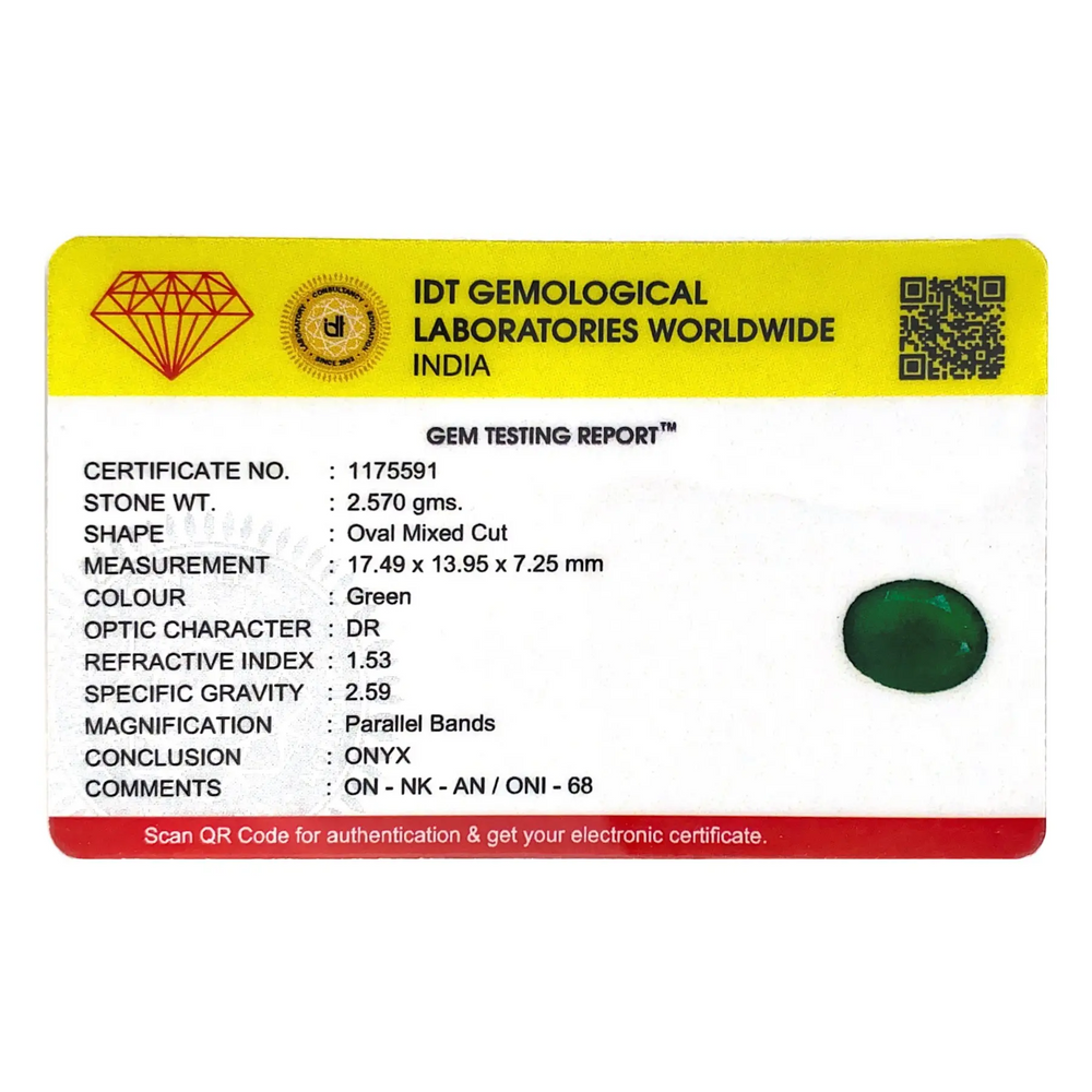 Onyx (Sabza) - 12.85 Carat - Pramogh