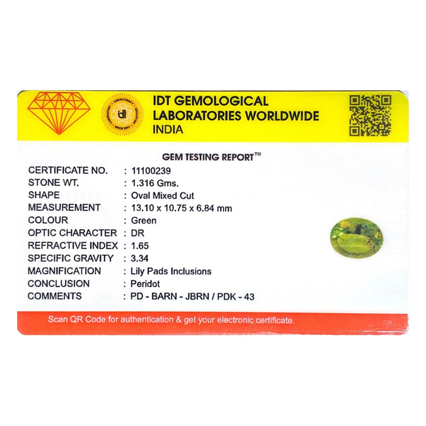 Peridot - 6.58 Carat