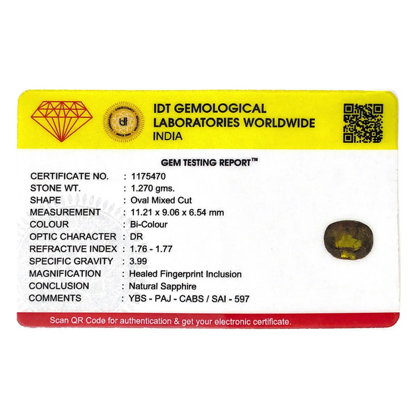 Bi-Color Sapphire (Pitambari) - 6.35 Carat - Pramogh