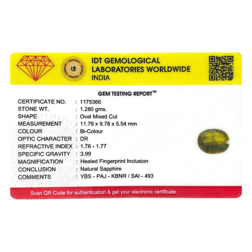 Bi-Color Sapphire (Pitambari) - 6.4 Carat - Pramogh
