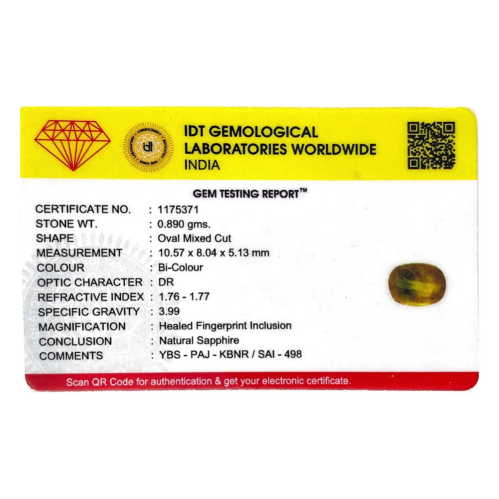 Bi-Color Sapphire (Pitambari) - 4.45 Carat - Pramogh