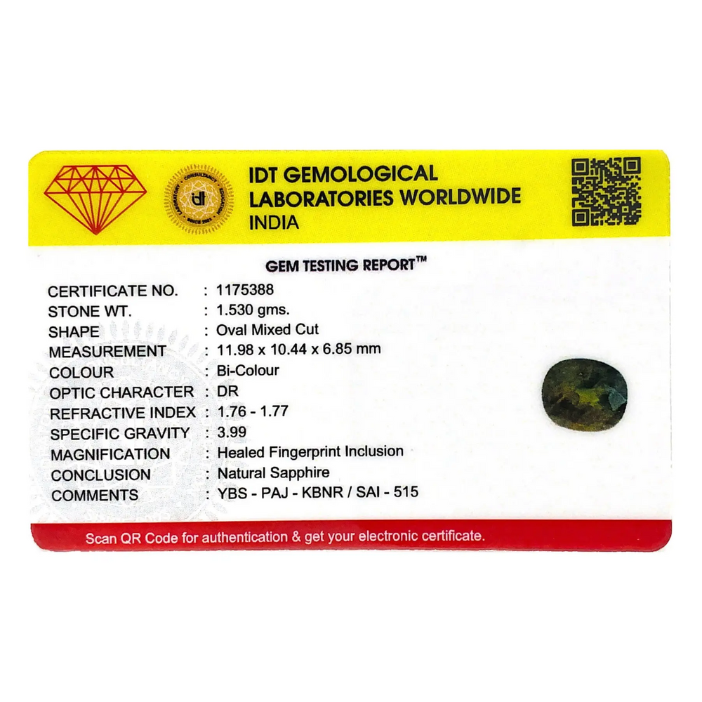 Bi-Color Sapphire (Pitambari) - 7.65 Carat - Pramogh