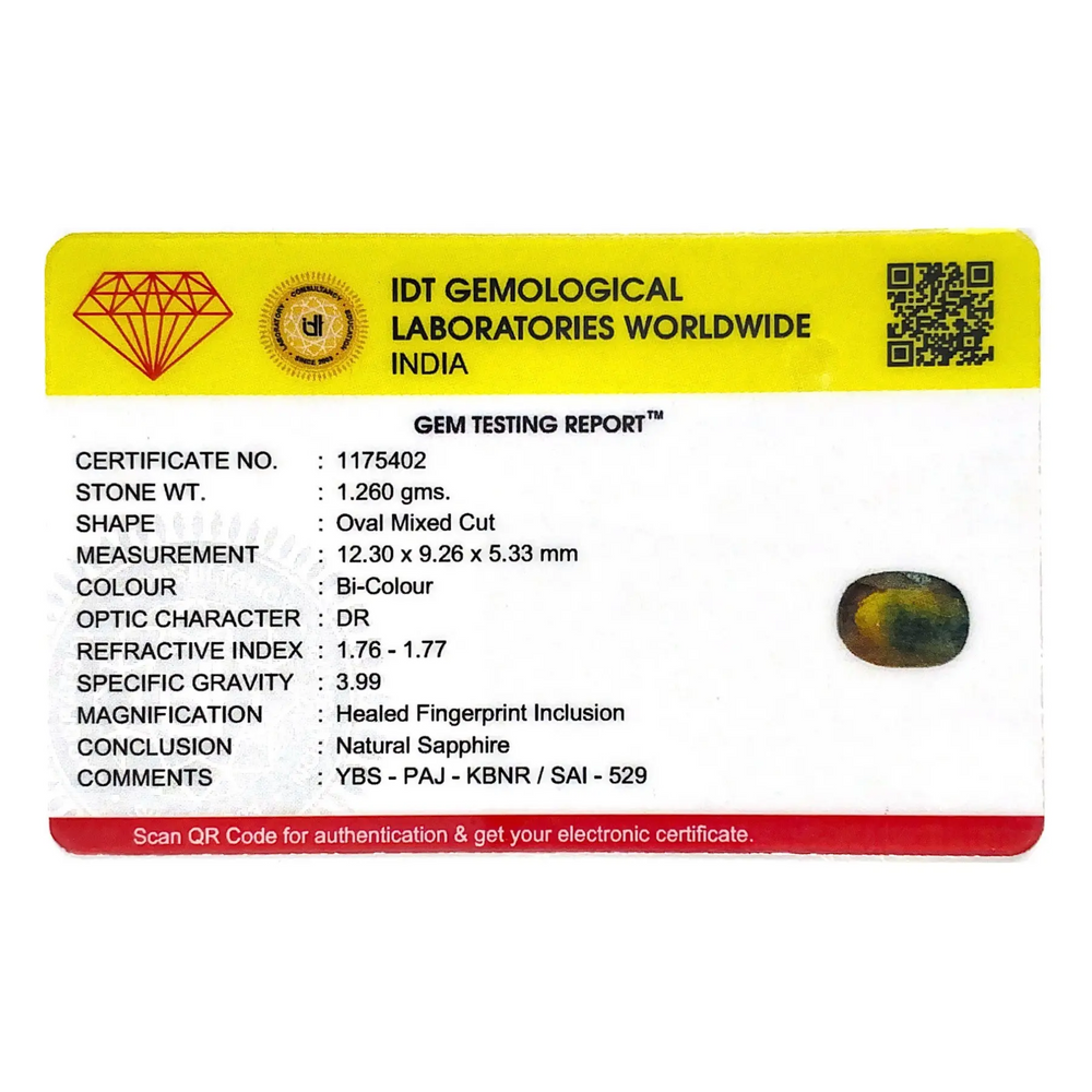 Bi-Color Sapphire (Pitambari) - 6.3 Carat - Pramogh