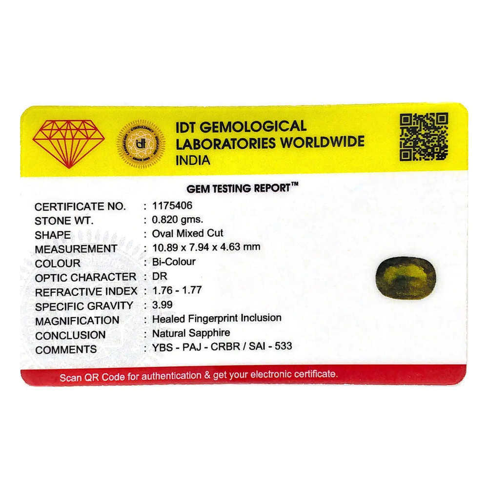 Bi-Color Sapphire (Pitambari) - 4.1 Carat - Pramogh