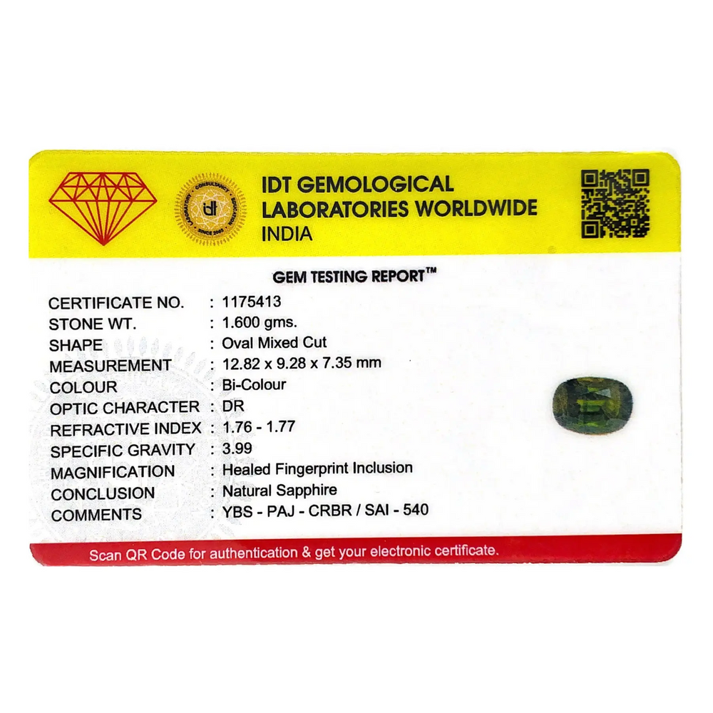 Bi-Color Sapphire (Pitambari) - 8 Carat - Pramogh