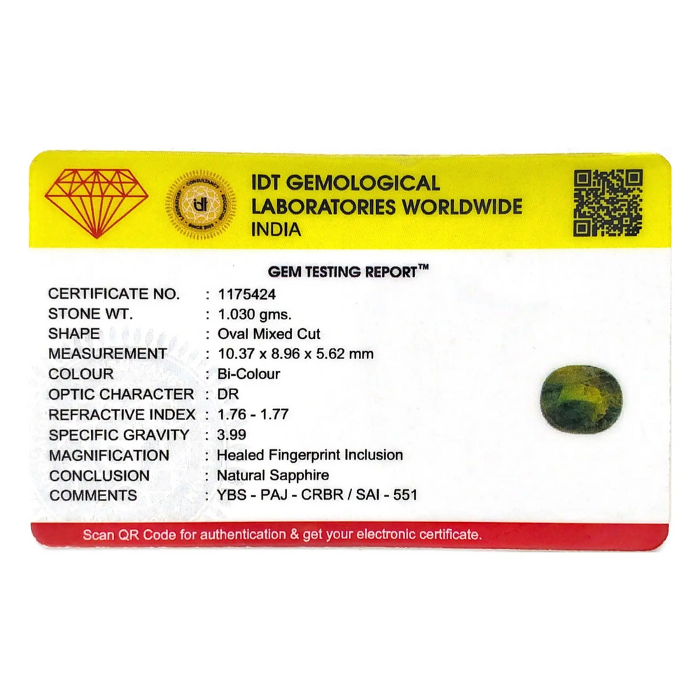 Bi-Color Sapphire (Pitambari) - 5.15 Carat - Pramogh