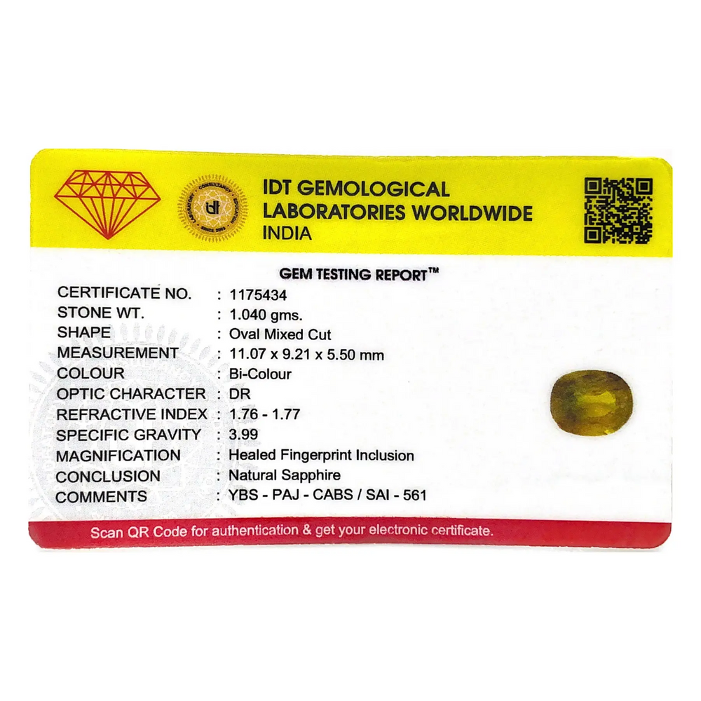 Bi-Color Sapphire (Pitambari) - 5.2 Carat - Pramogh