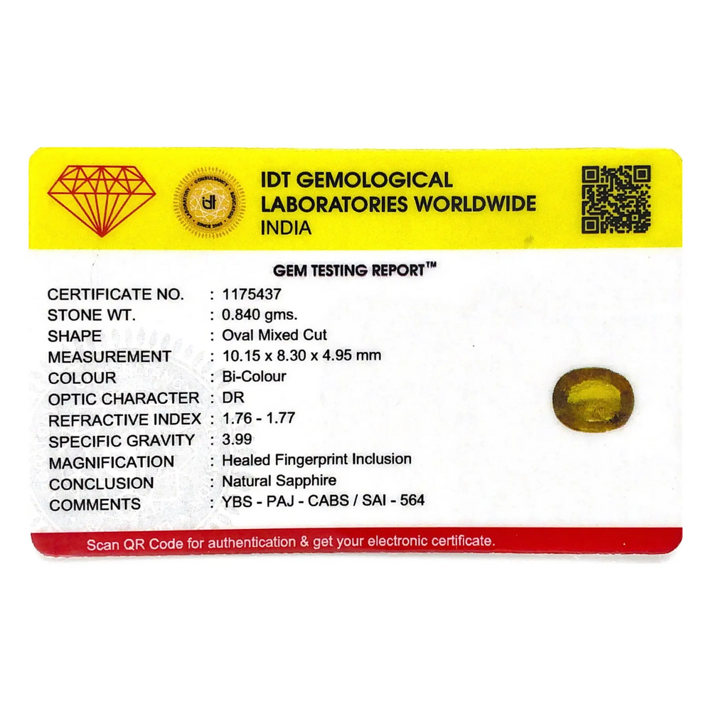 Bi-Color Sapphire (Pitambari) - 4.2 Carat - Pramogh