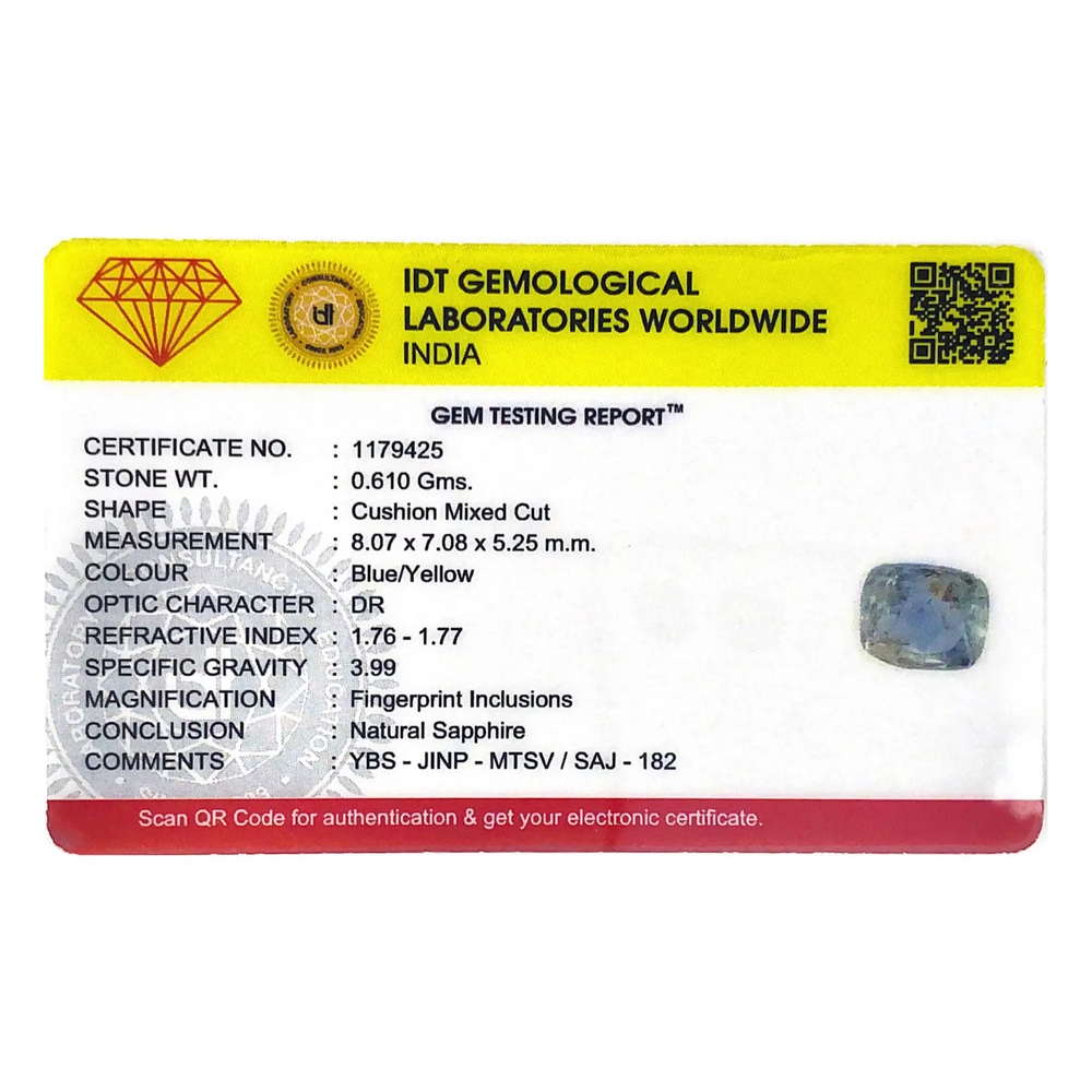 Bi-Color Sapphire (Pitambari) - 3.05 Carat - Pramogh