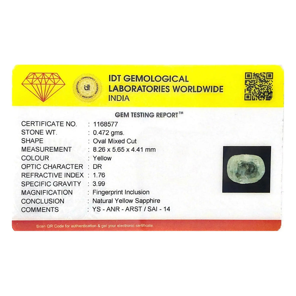 Yellow Sapphire- 2.36 Carat - Pramogh
