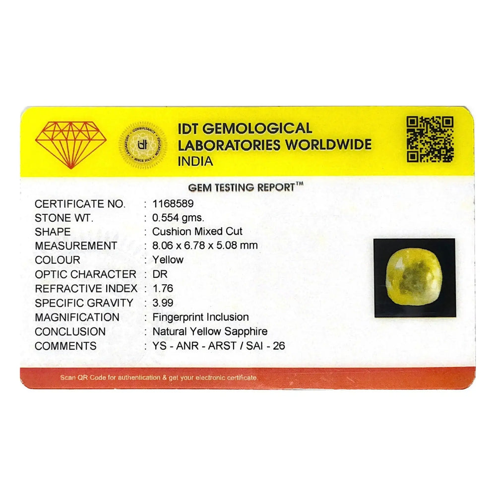 Yellow Sapphire - 2.77 Carat - Pramogh