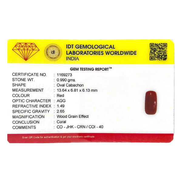 Red Coral - 4.95 Carat - Pramogh