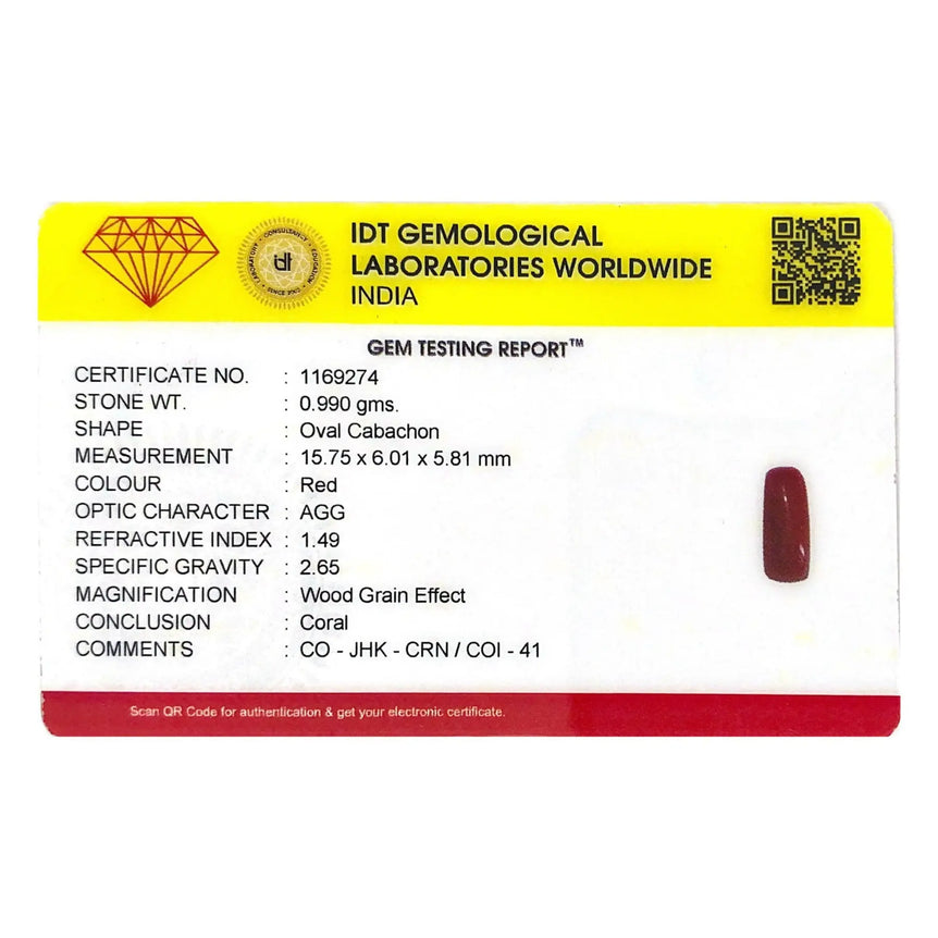 Red Coral - 4.95 Carat - Pramogh