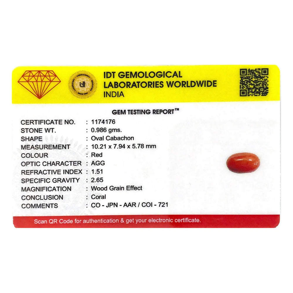 Red Coral - 4.93 Carat - Pramogh
