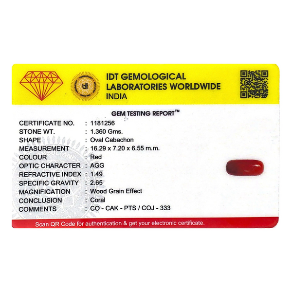 Red Coral - 6.8 Carat - Pramogh
