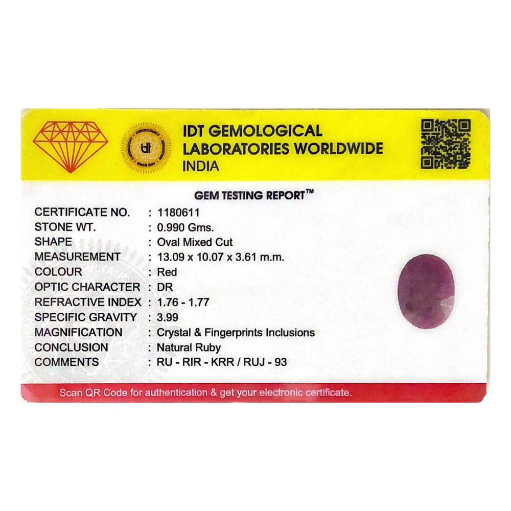 African Ruby - 4.95 Carat - Pramogh