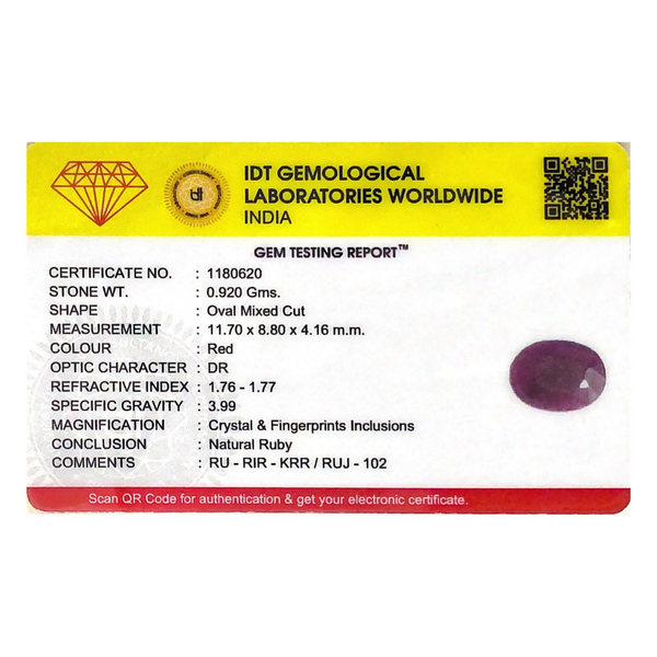 African Ruby - 4.6 Carat - Pramogh