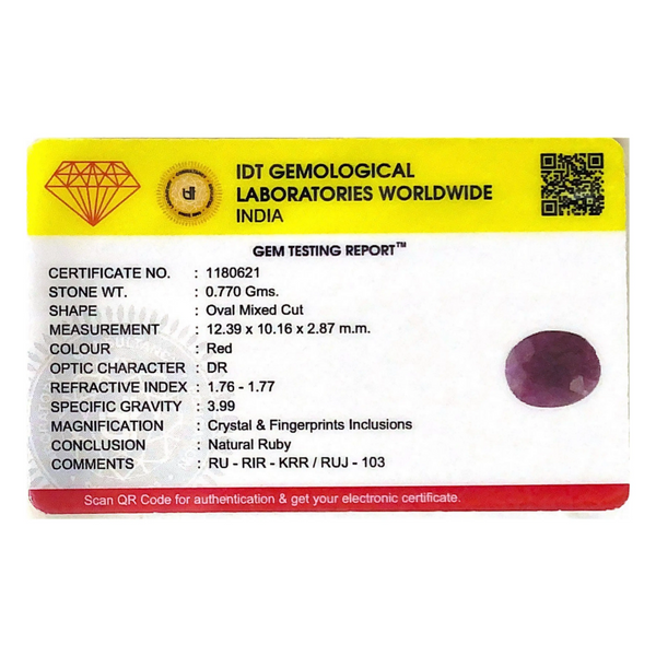 African Ruby - 3.85 Carat - Pramogh