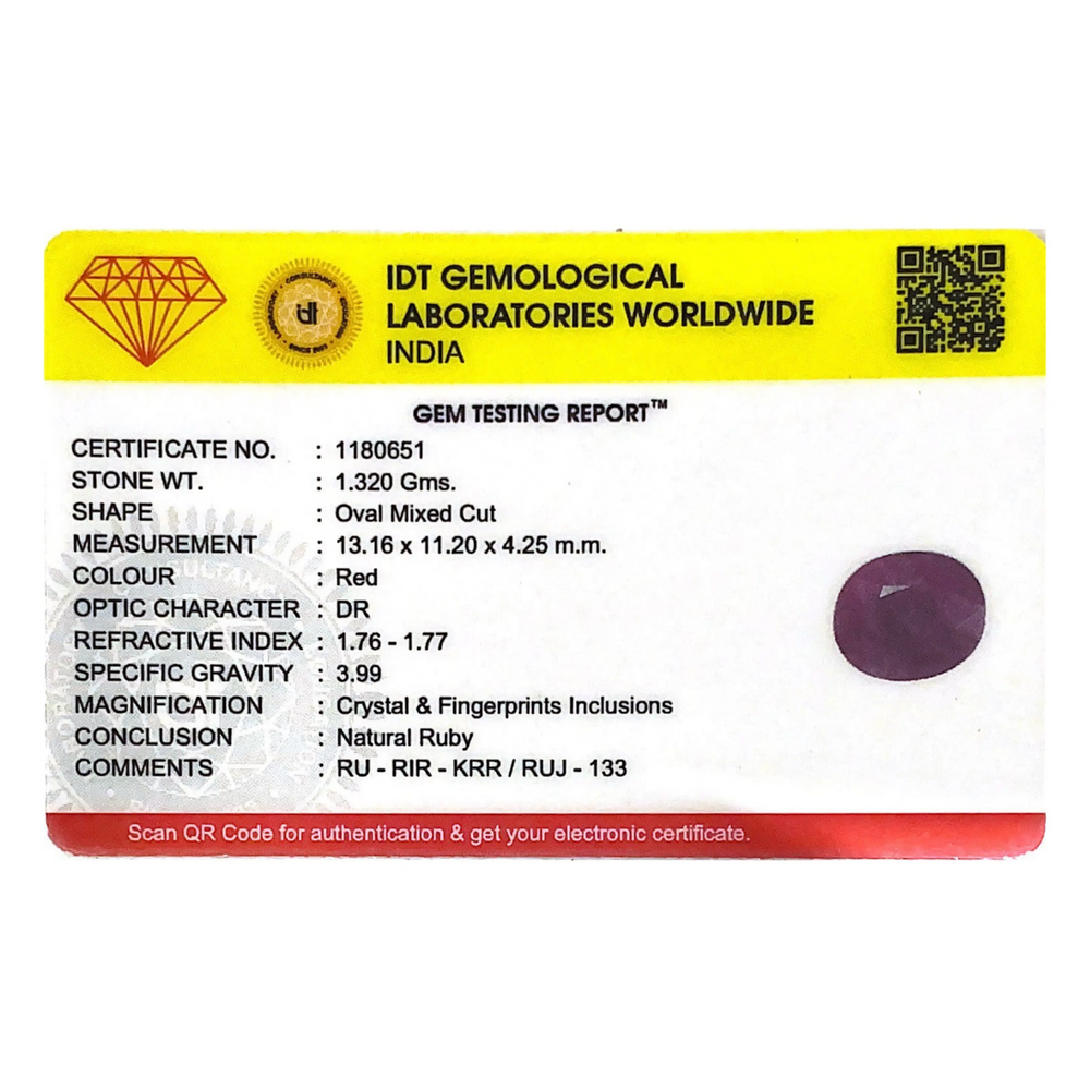 African Ruby - 6.6 Carat - Pramogh