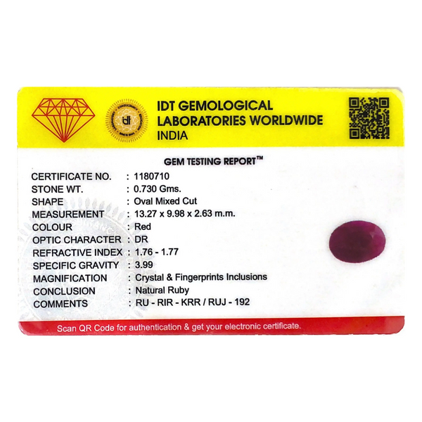 African Ruby - 3.65 Carat - Pramogh