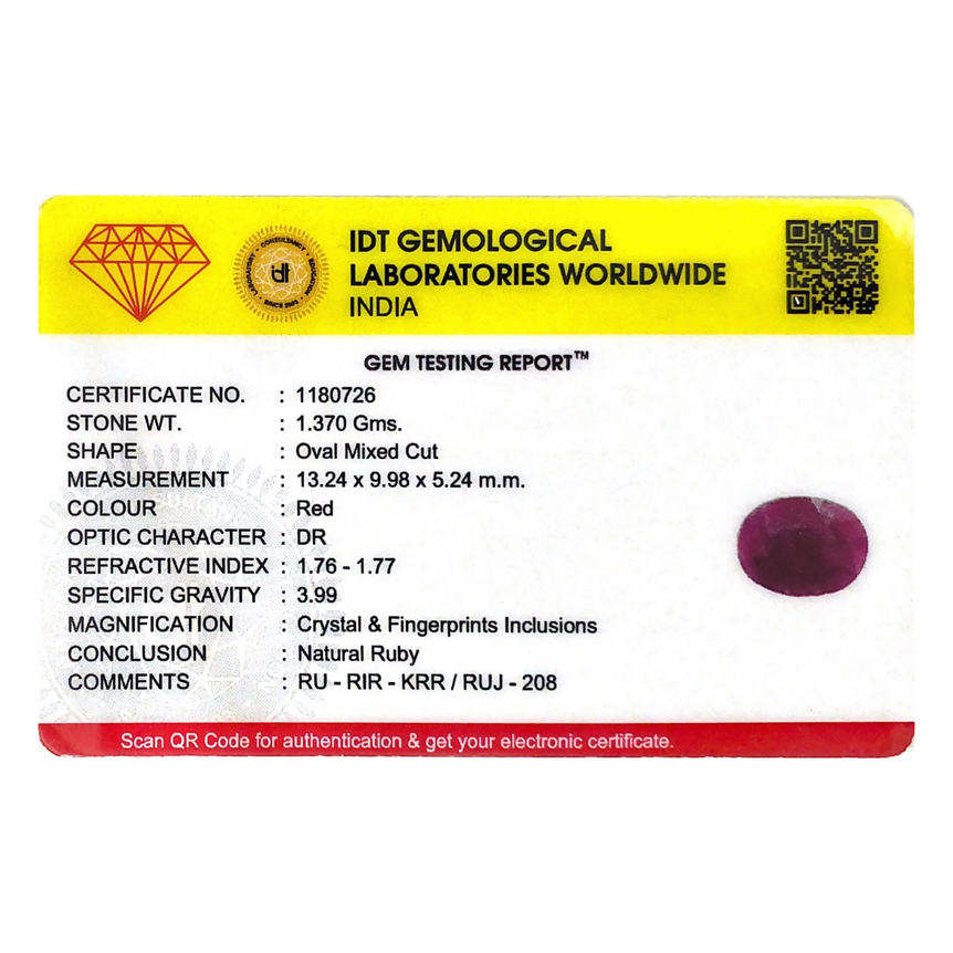African Ruby - 6.85 Carat - Pramogh