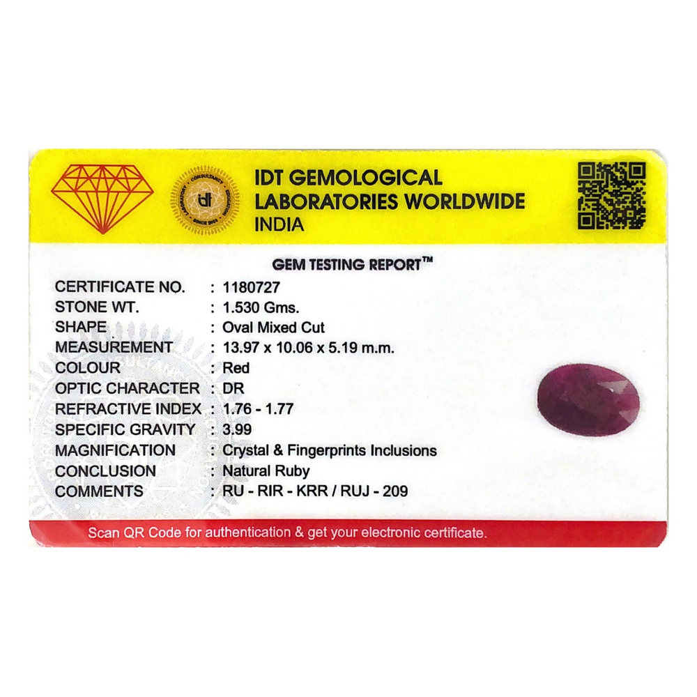 African Ruby - 7.65 Carat - Pramogh