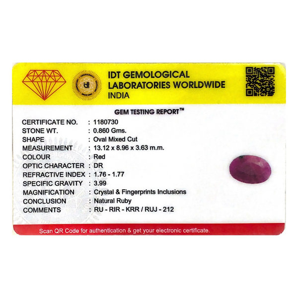 African Ruby - 4.3 Carat - Pramogh