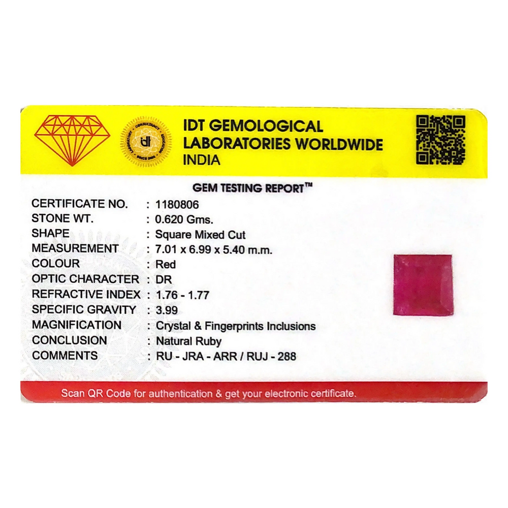 Ruby - 3.1 Carat - Pramogh